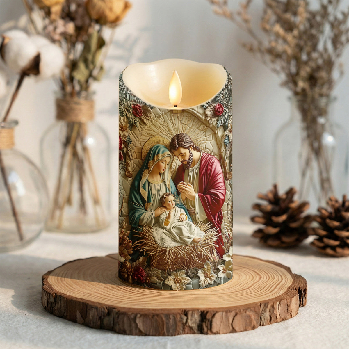 Lorva LED Candle Christmas Faith Love