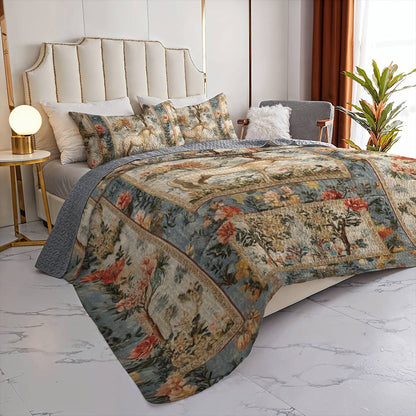 Lorva Horse All Season Quilt 3-Piece Set Horse Garden