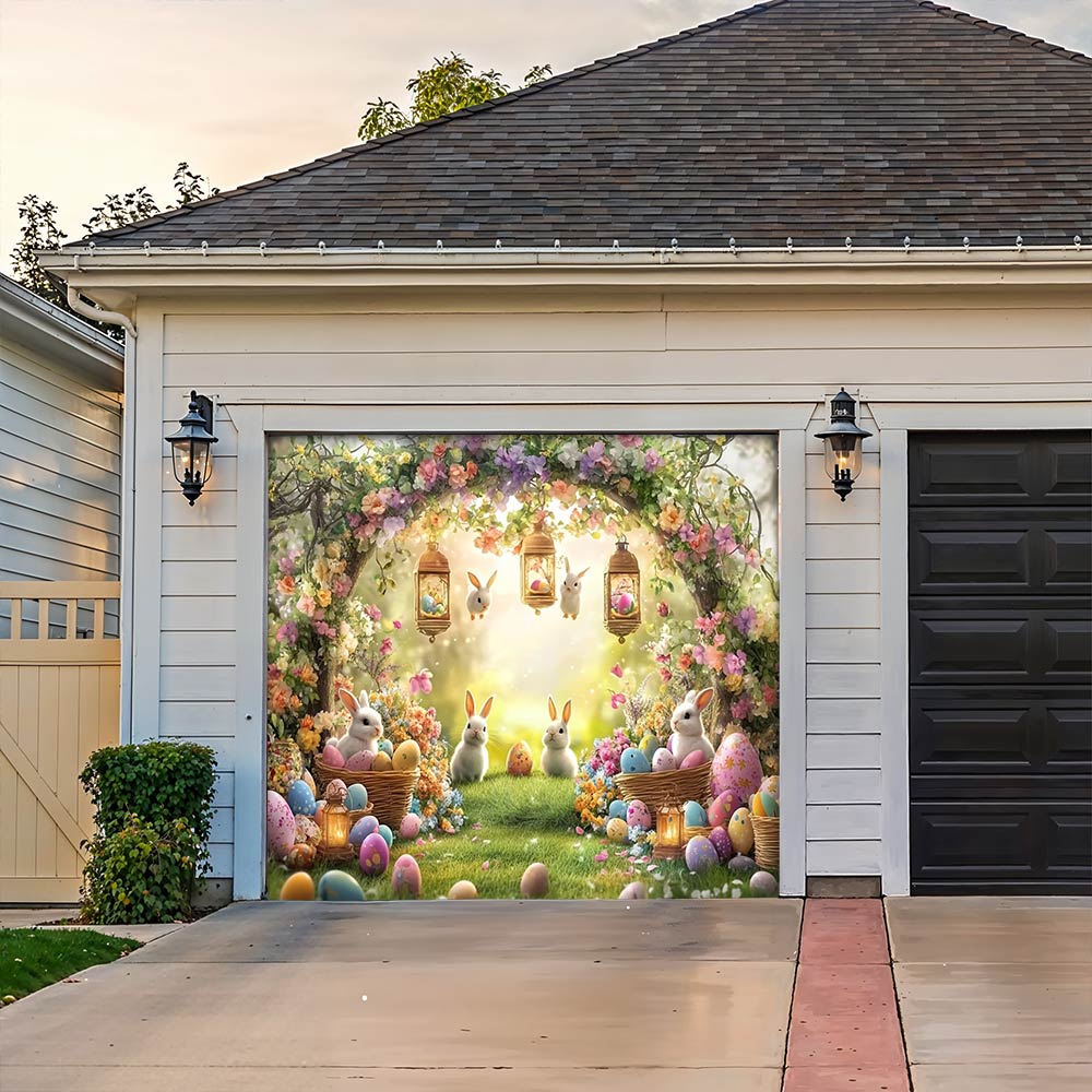 Lorva Garage Door Banner Decoration Happy Easter