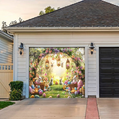 Lorva Garage Door Banner Decoration Happy Easter