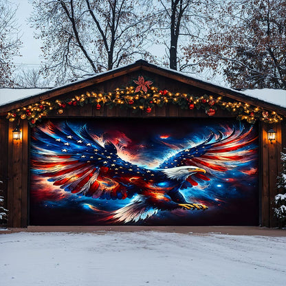 Lorva Patriotic Garage Door Banner Decoration Majestic Eagle
