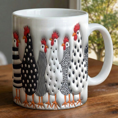 Lorva Flat Print Mug Amazing Chickens