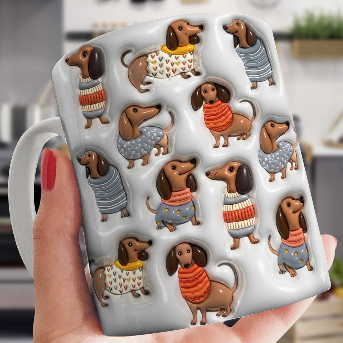 Lorva Flat Print Mug Cuteness Overload Dachshund