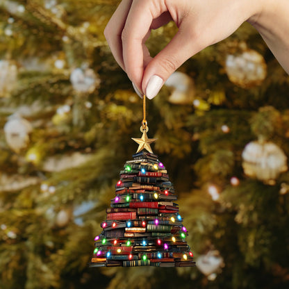 Lorva Reading Acrylic Ornament Vintage Bookmas Tree
