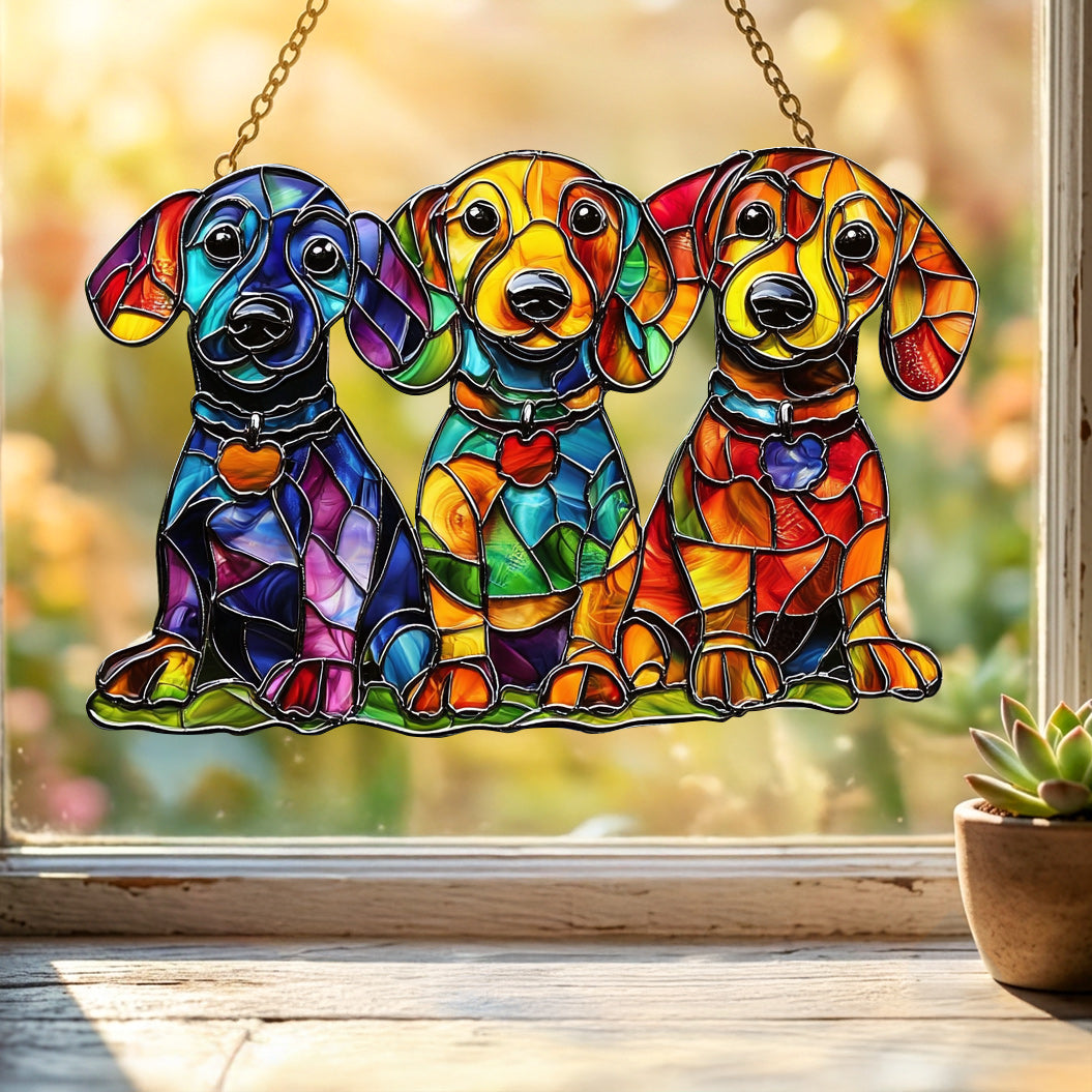Lorva Suncatcher Colorful Dachshunds