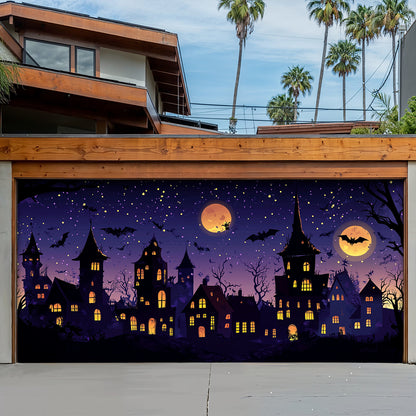 Lorva Halloween Garage Door Banner Decoration Night