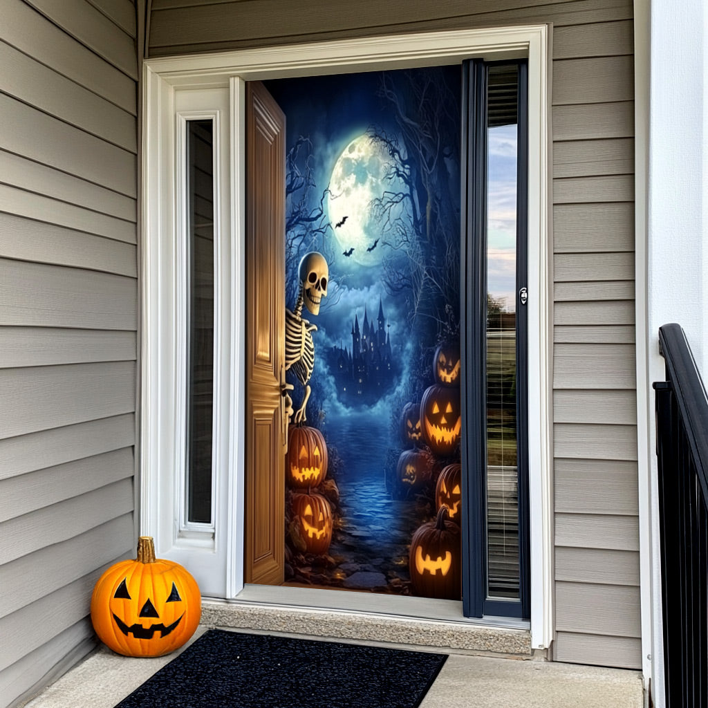 Lorva Halloween Door Cover Skeleton’s Halloween Escape