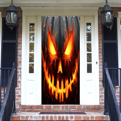 Lorva Halloween Door Cover Horror Pumpkin Face