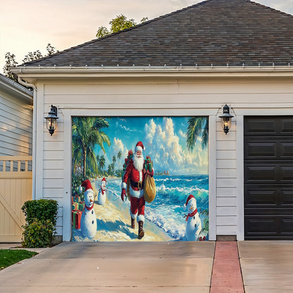 Lorva Christmas Garage Door Banner Decoration Relax Beach