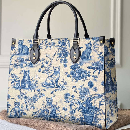 Lorva Leather Bag Blue Garden Whiskers