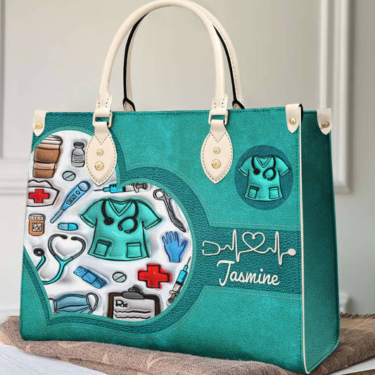 Lorva Personalized Leather Bag Puffy Nurse
