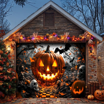 Lorva Halloween Garage Door Banner Decoration Grinning Jack Halloween