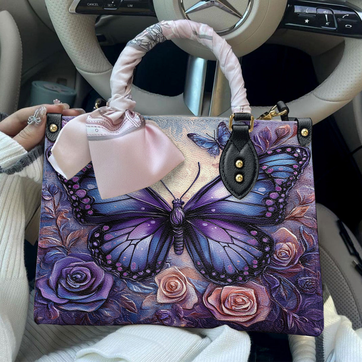 Lorva Leather Bag Violet Royalty