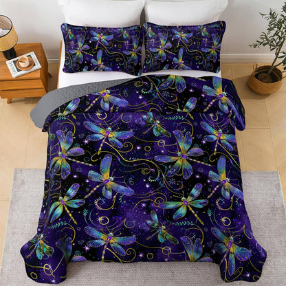Lorva All Season Quilt 3-Piece Set Mysterious Dragonfly