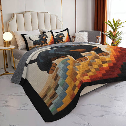 Lorva All Season Quilt 3-Piece Set Majestic Dachshund