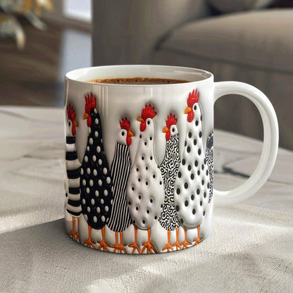 Lorva Flat Print Mug Amazing Chickens