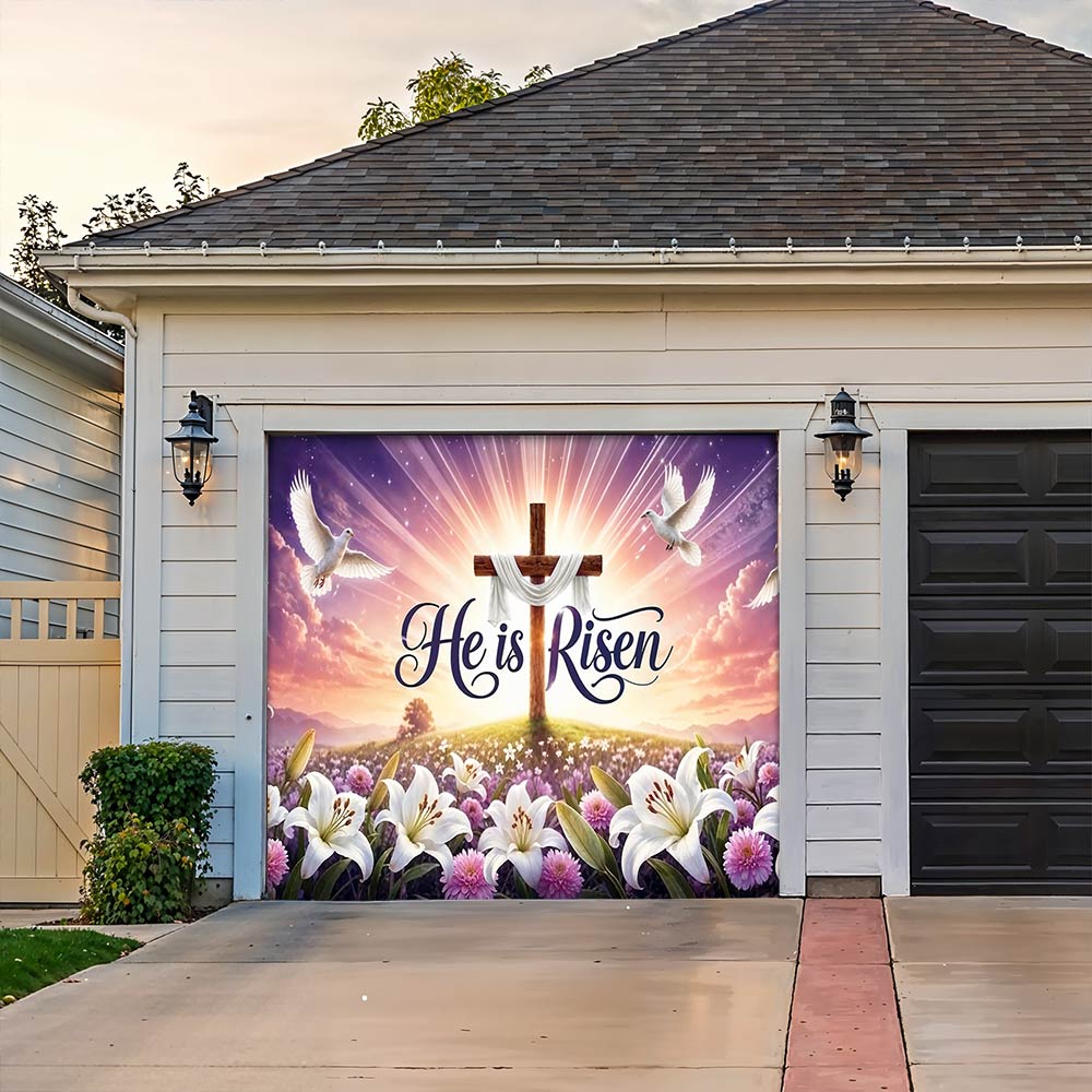 Lorva Garage Door Banner Decoration He Is Risen