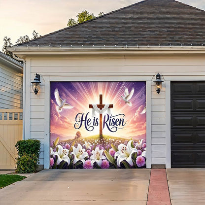 Lorva Garage Door Banner Decoration He Is Risen