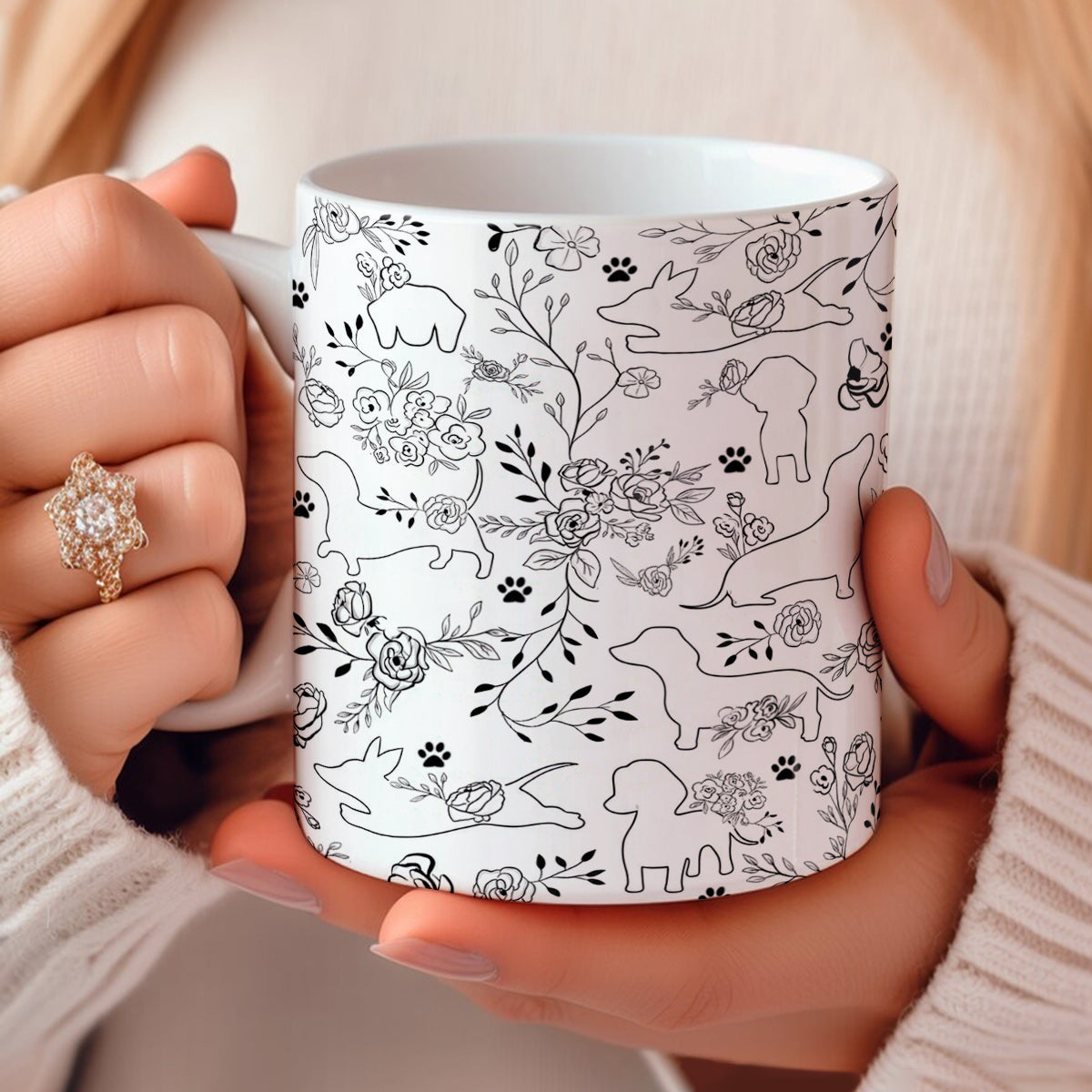 Lorva Mug Amazing Floral Dachshunds
