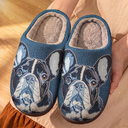 Lorva French Bulldog Fleece Lined Slippers Majestic