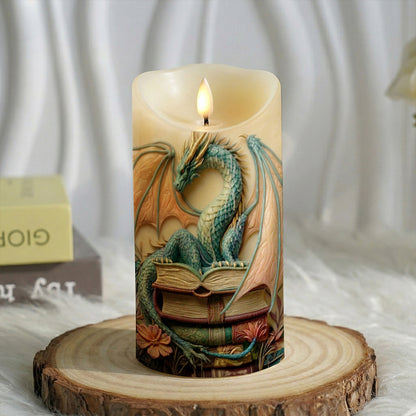 Lorva Reading 2D Printed LED Candle A Dragon's Favorite Reading
