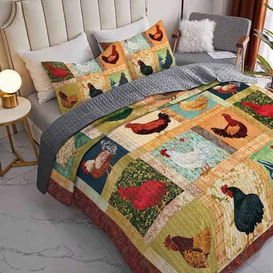 Lorva Chicken All Season Quilt 3-Piece Set