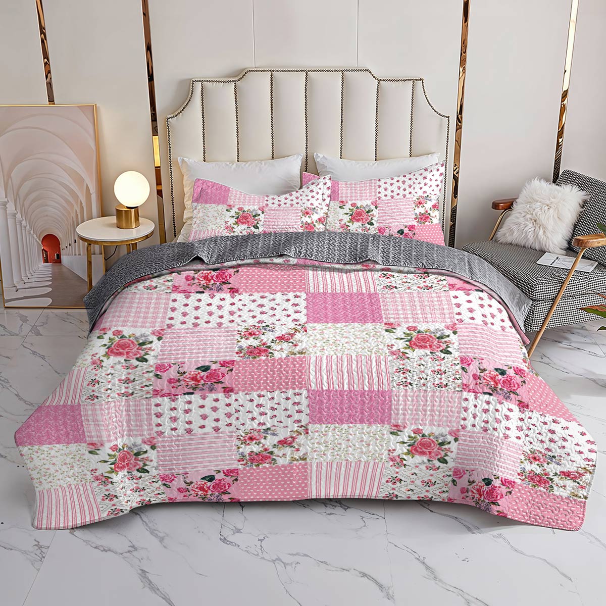 Lorva All Season Quilt 3-Piece Set Floral Dreams