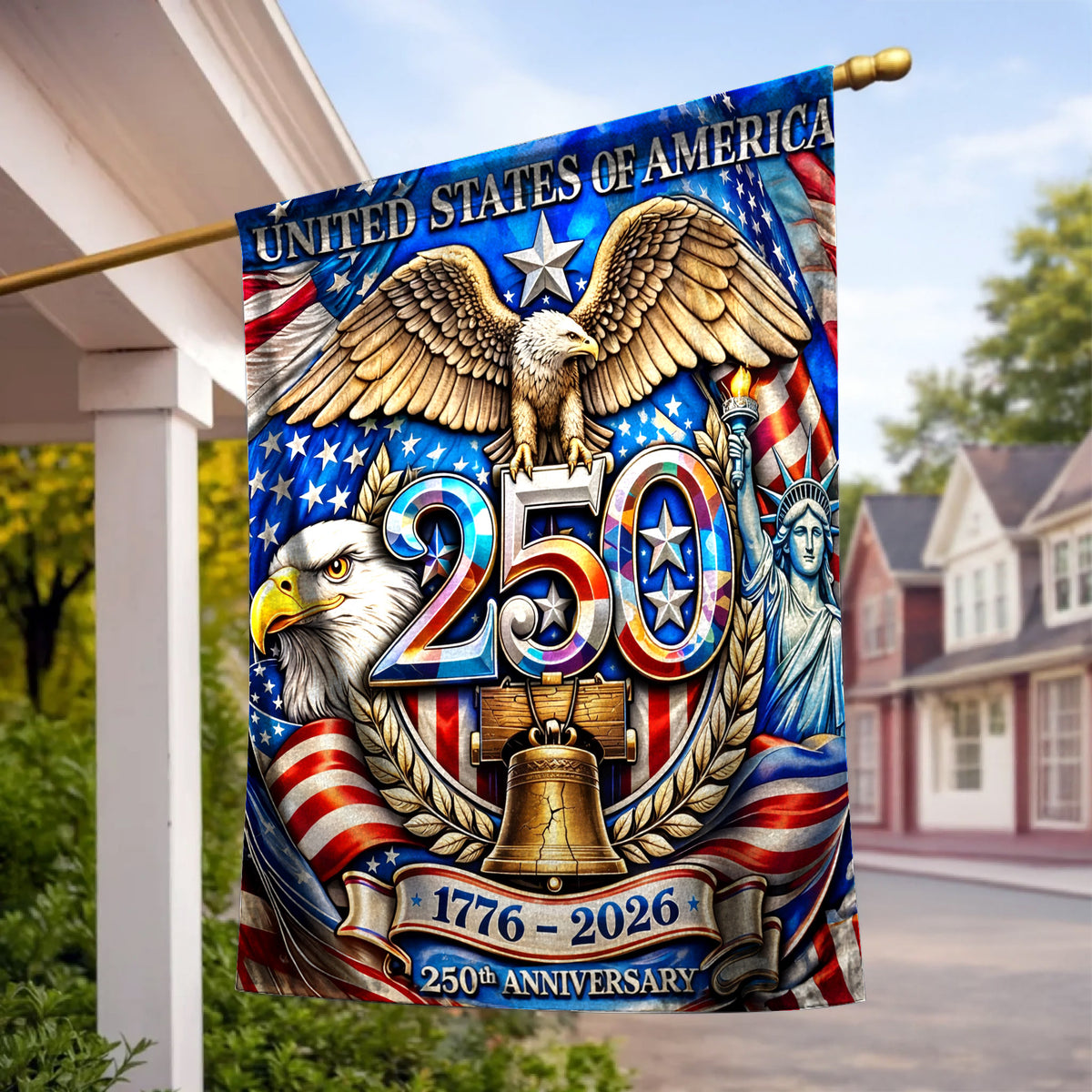 Lorva Garden Flag America 250th Anniversary