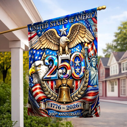 Lorva Garden Flag America 250th Anniversary