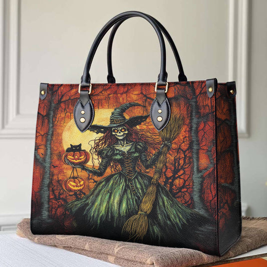 Witch Lorva Leather Bag Haunted Skull Charm