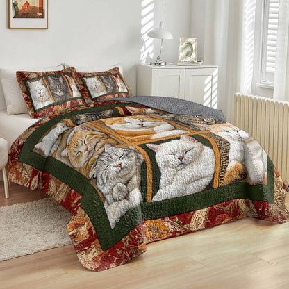 Lorva All Season Quilt 3-Piece Set Dreaming Cats