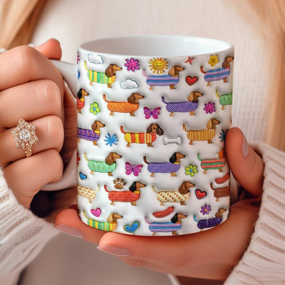 Lorva Dachshund Flat Print Mug Happy Day