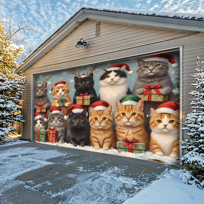 Lorva Cat Christmas Garage Door Banner Decoration Friends