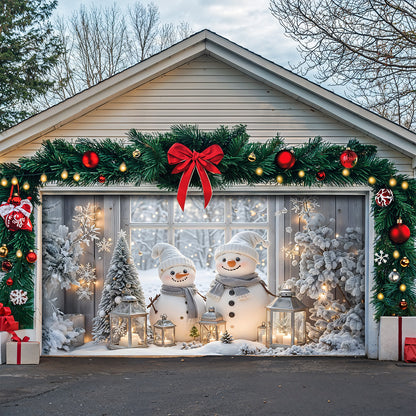 Lorva Snowman Garage Door Banner Decoration Beautiful Life