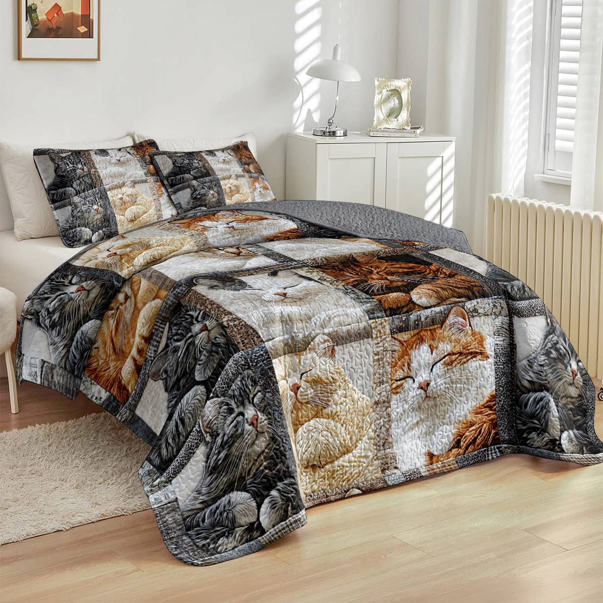 Lorva All Season Quilt 3-Piece Set Purrfect Dreams