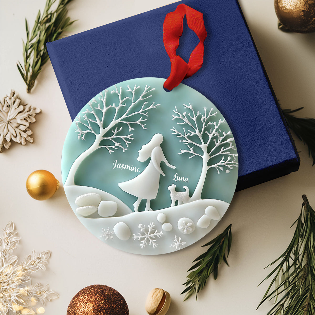 Lorva Cat Personalized 2D Acrylic Ornament Love