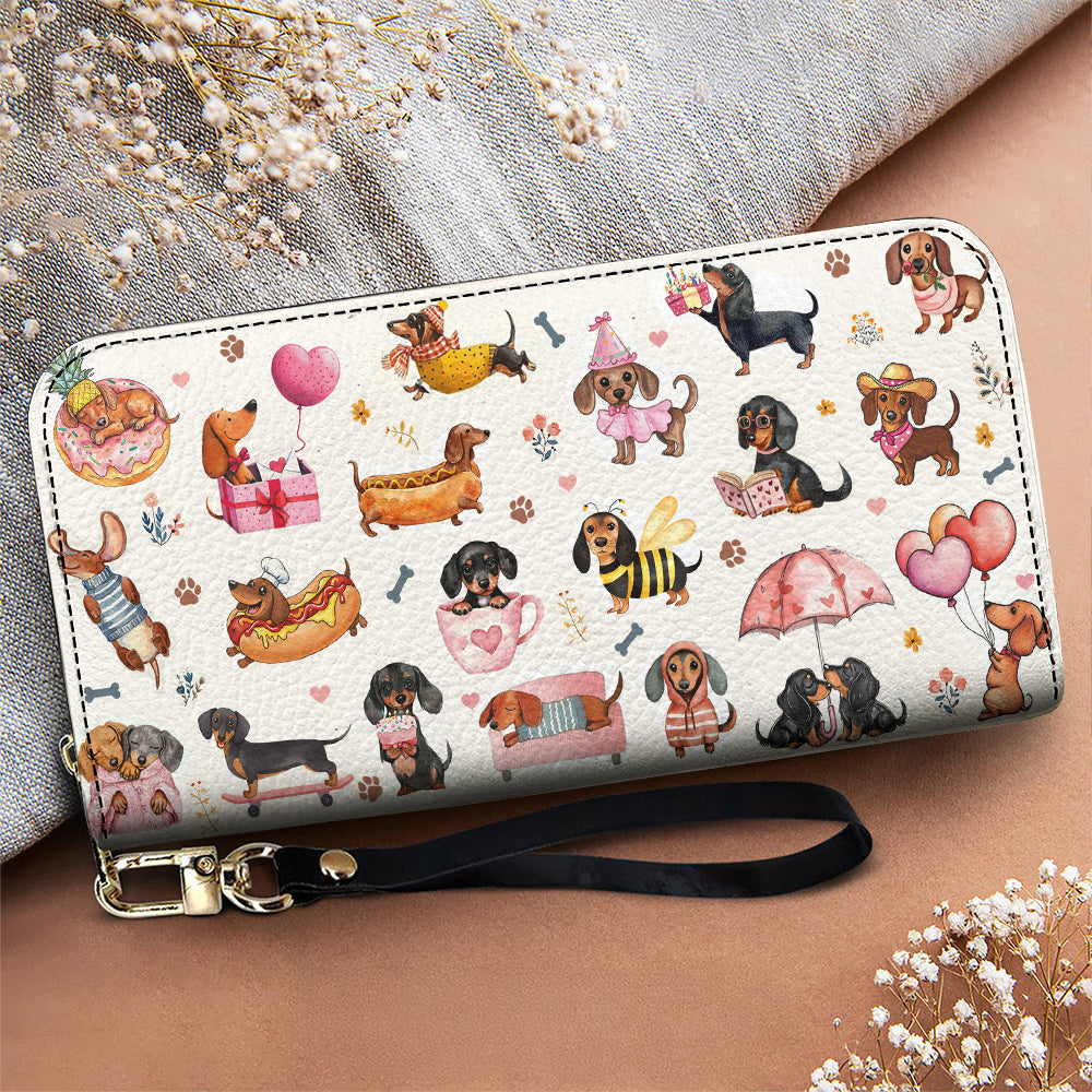 Lorva Dachshund Leather Wallet Sweet Day