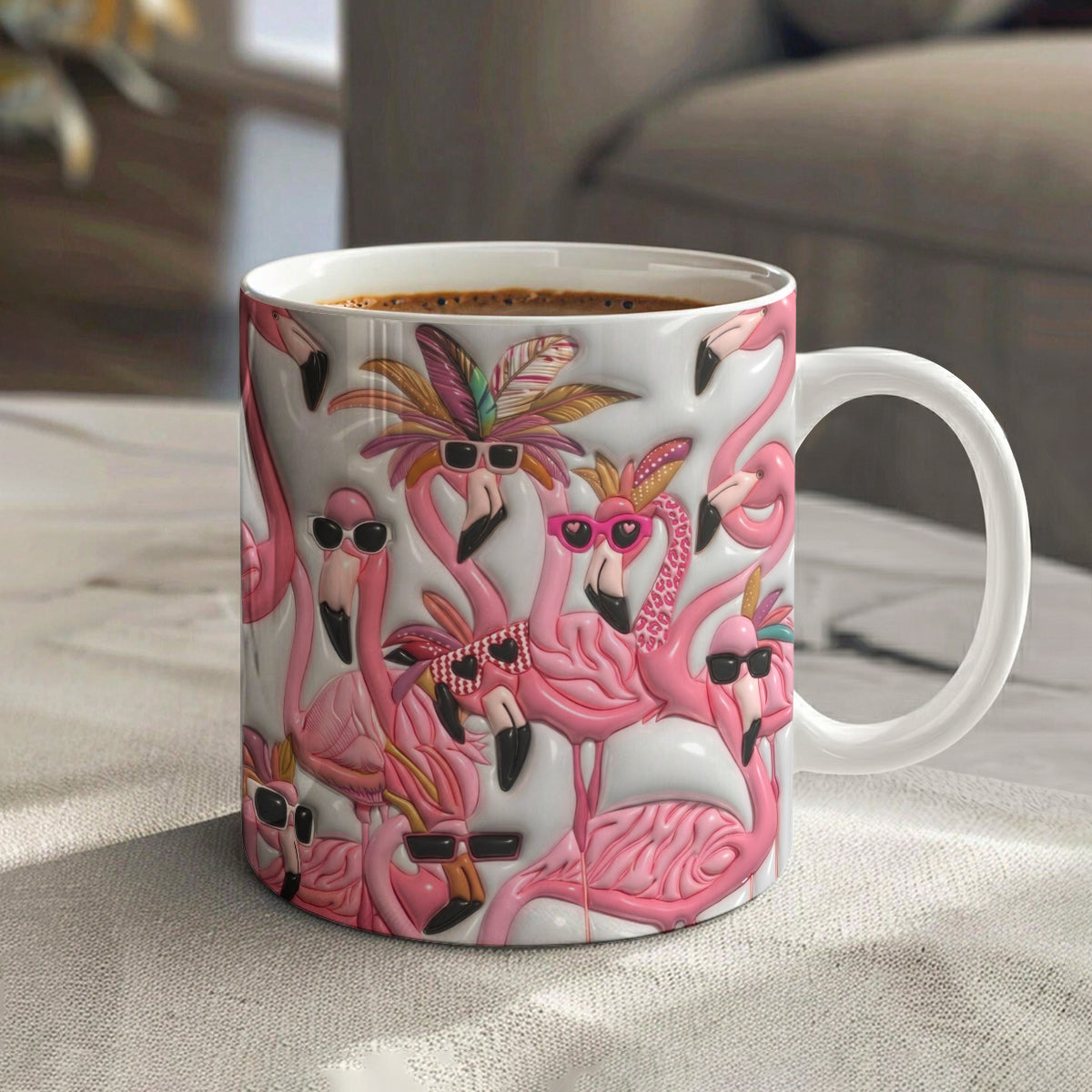 Lorva Flat Print Mug Queen Flamingo