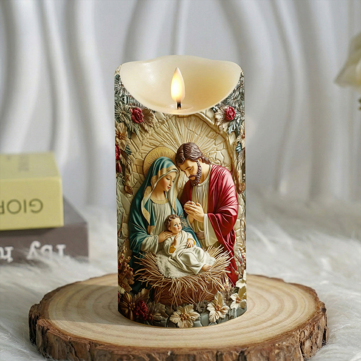 Lorva LED Candle Christmas Faith Love