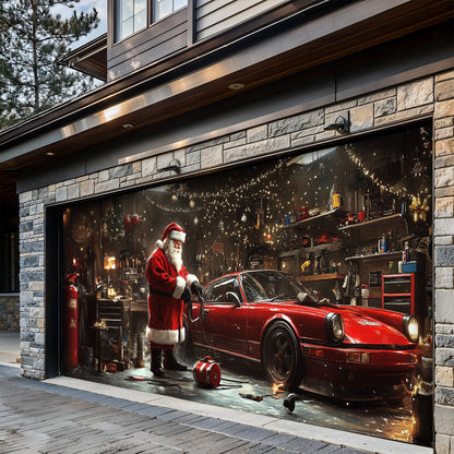Lorva Christmas Garage Door Banner Decoration Santa’s Christmas Workshop
