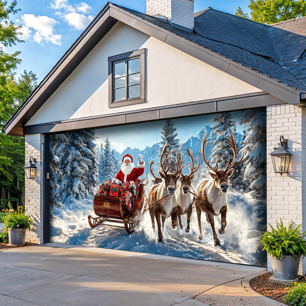 Lorva Christmas Garage Door Banner Decoration Joyful