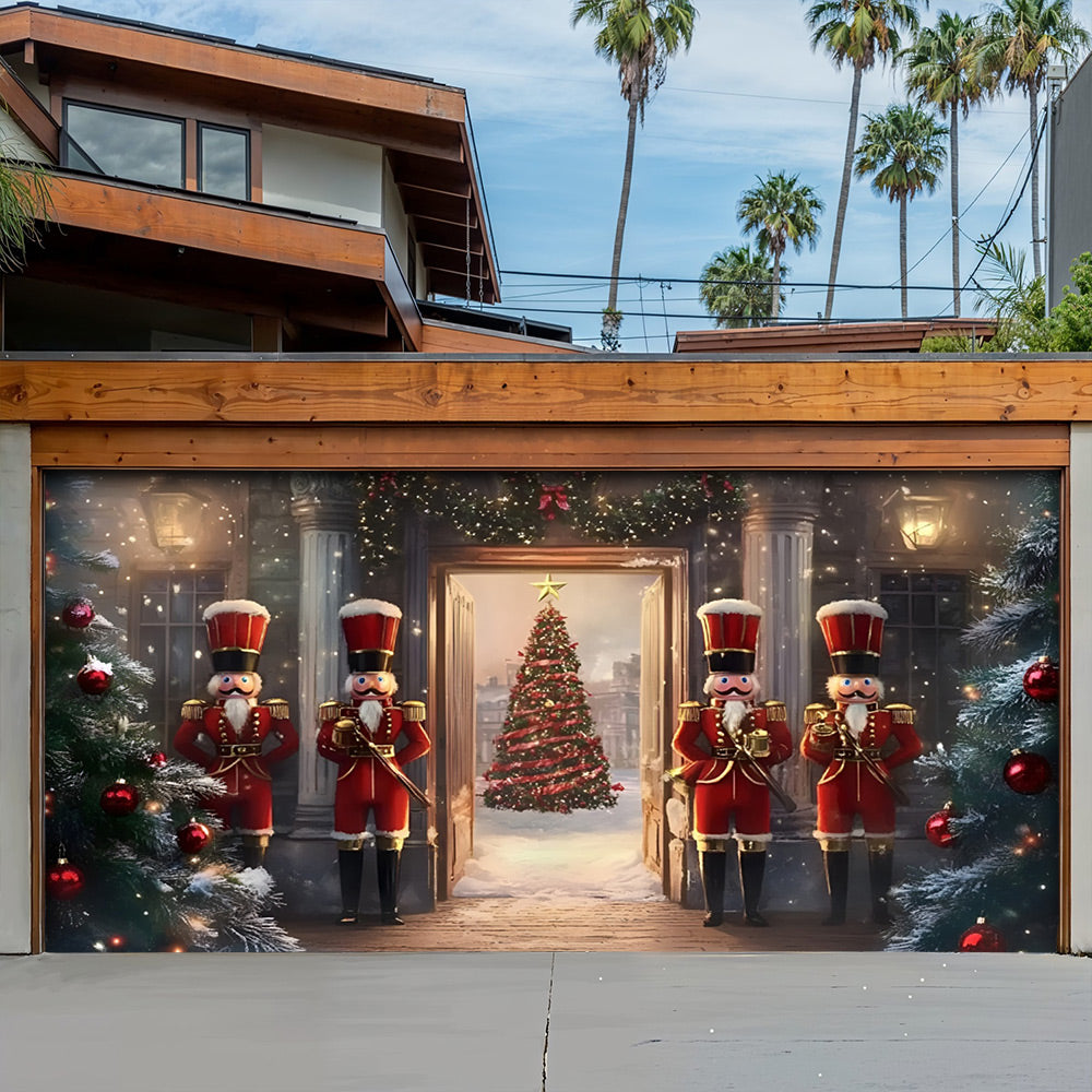 Lorva Christmas Garage Door Banner Decoration Nutcracker Christmas Guard
