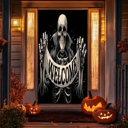 Lorva Halloween Door Cover Skeleton Welcome