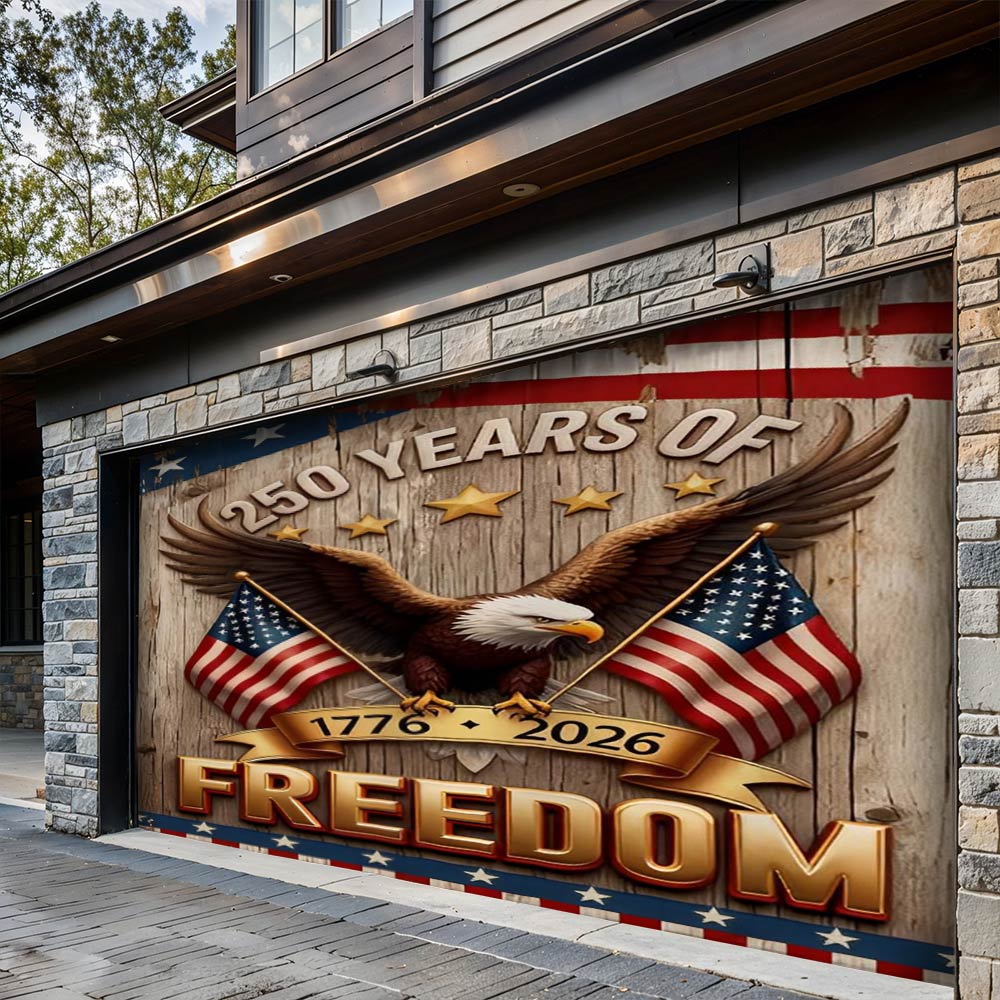 Lorva Garage Door Banner Decoration 250 Years Of Freedom