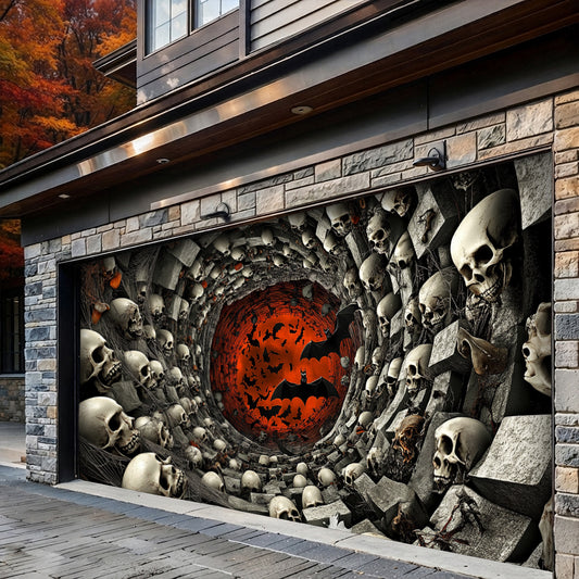 Lorva Halloween Garage Door Banner Decoration Tunnel of the Dead