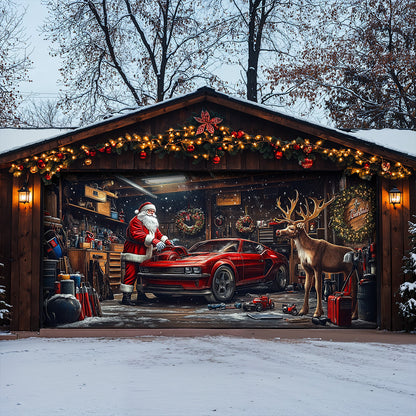 Lorva Christmas Garage Door Banner Decoration The Reindeer Motorworks