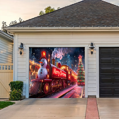Lorva Christmas Garage Door Banner Decoration Snowman’s Holiday Express