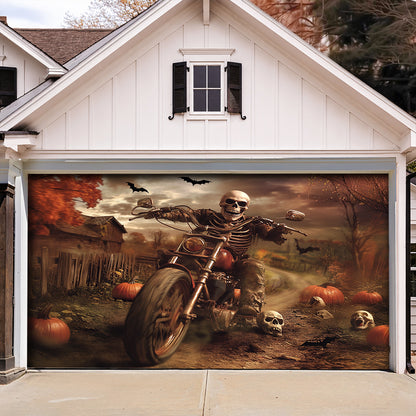 Lorva Halloween Garage Door Banner Decoration The Grim Biker