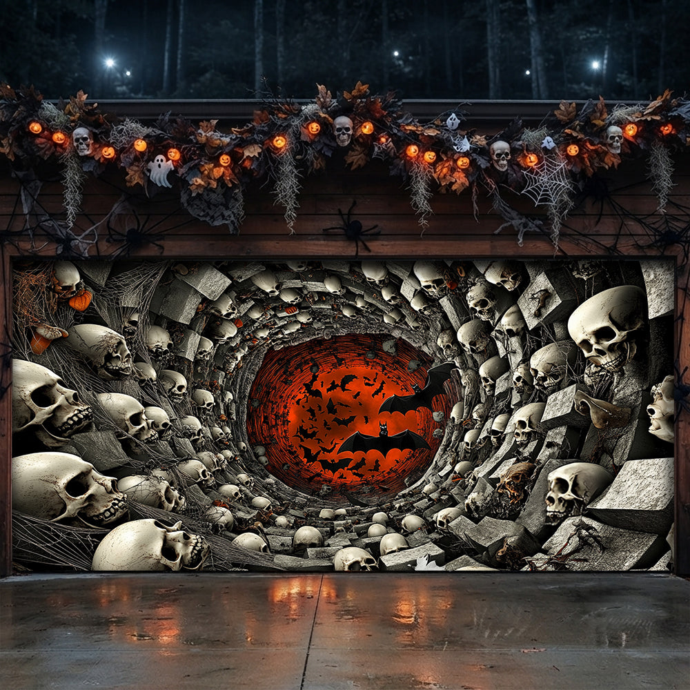 Lorva Halloween Garage Door Banner Decoration Tunnel of the Dead