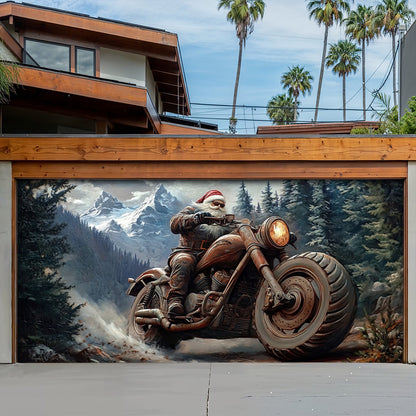 Lorva Christmas Garage Door Banner Decoration Santa’s Thunder Run